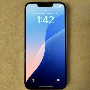 Apple Purple Smartphone with Edge to Edge Display and Notch